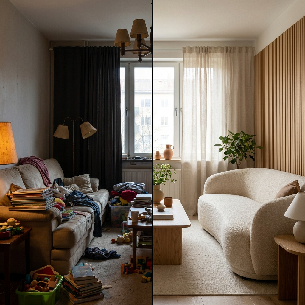 Room Redesign Before-After Split